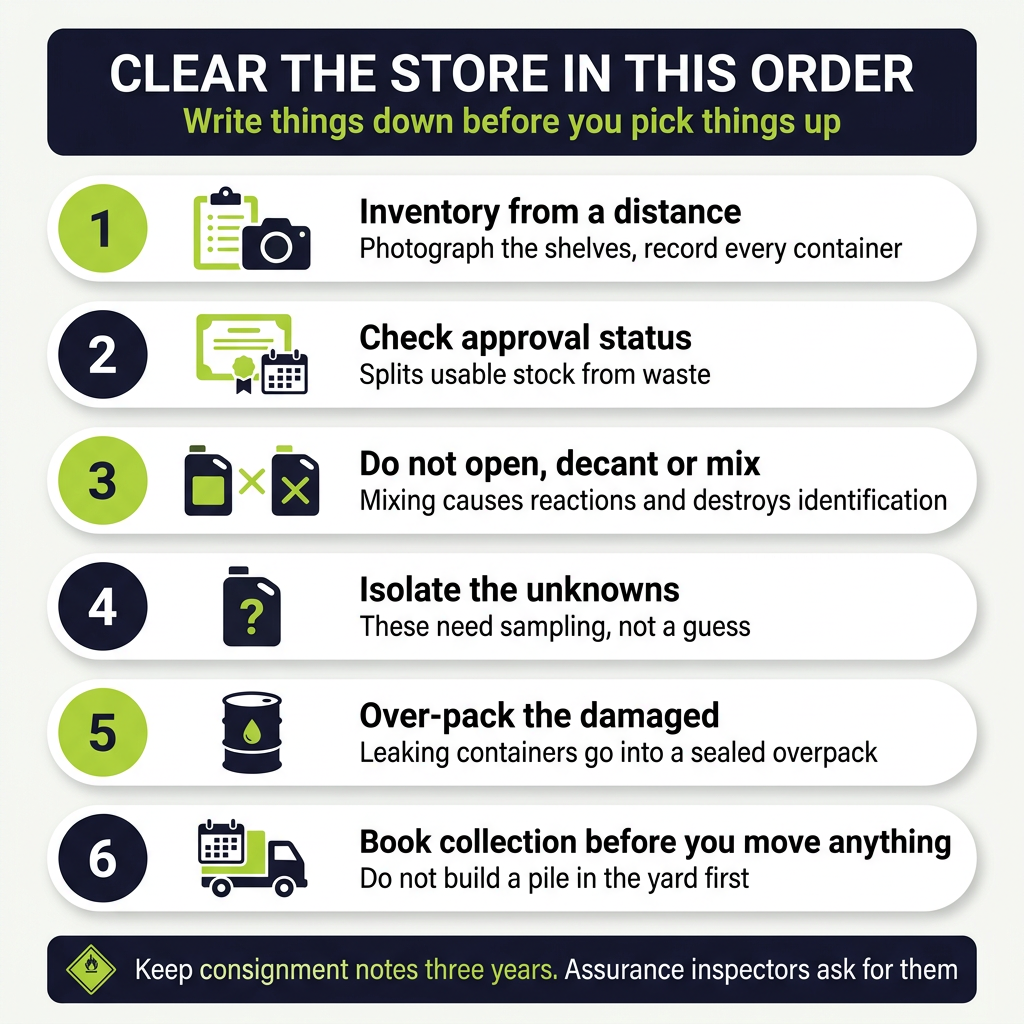 Chemical Store Clearance Process